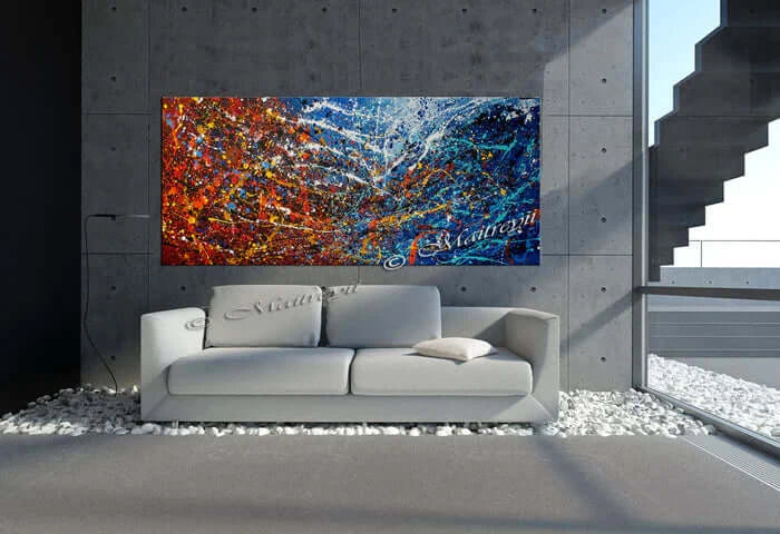 Abstract Angel Paintings | Jackson Pollock Style | Large Modern Art - Vintage Beauty 119