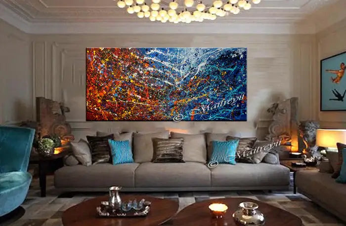 Abstract Angel Paintings | Jackson Pollock Style | Large Modern Art - Vintage Beauty 119