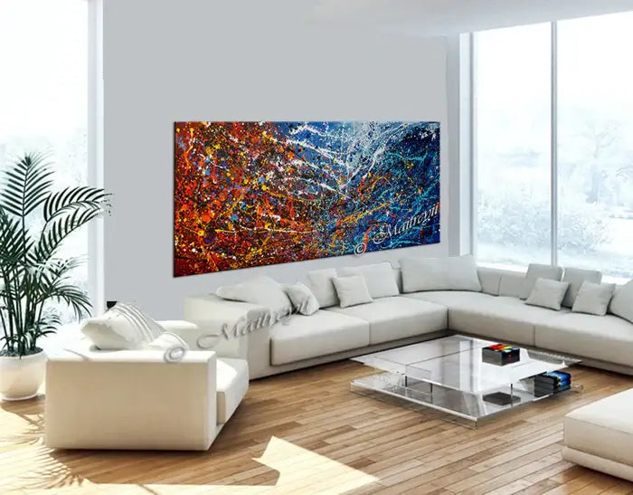 Abstract Angel Paintings | Jackson Pollock Style | Large Modern Art - Vintage Beauty 119