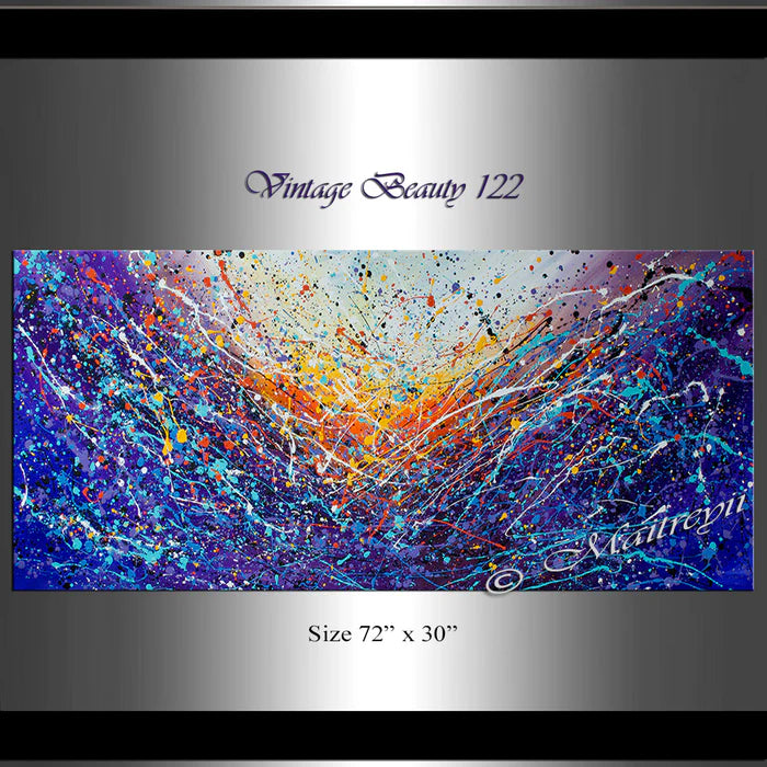 Abstract Angel Paintings | Jackson Pollock Style | Large Modern Art - Vintage Beauty 122