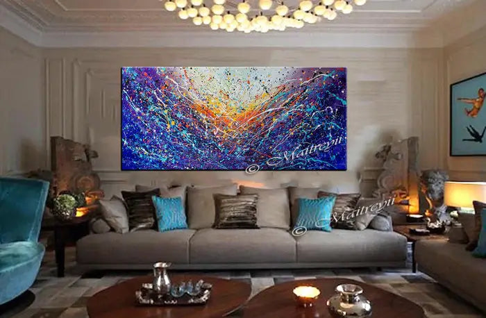 Abstract Angel Paintings | Jackson Pollock Style | Large Modern Art - Vintage Beauty 122