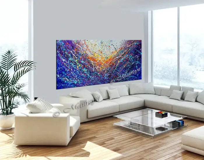 Abstract Angel Paintings | Jackson Pollock Style | Large Modern Art - Vintage Beauty 122