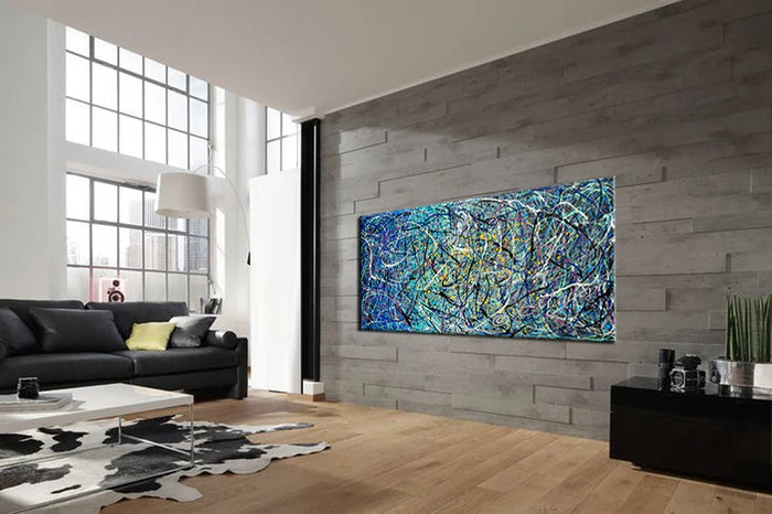 Abstract Angel Paintings | Jackson Pollock Style | Large Modern Art - Vintage Beauty 130