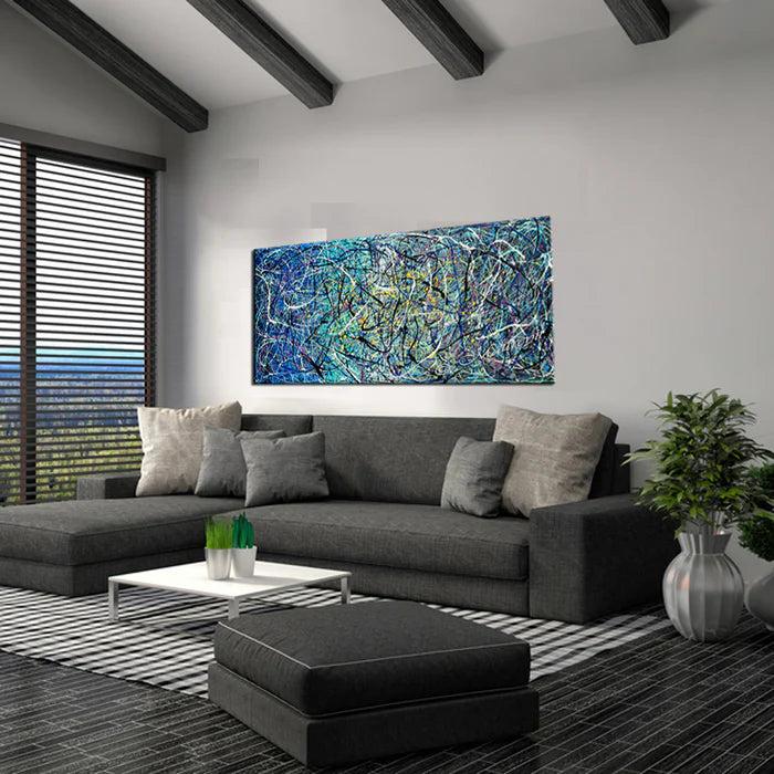 Abstract Angel Paintings | Jackson Pollock Style | Large Modern Art - Vintage Beauty 130