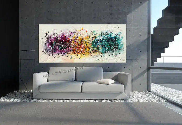 Abstract Angel Paintings | Jackson Pollock Style | Large Modern Art Vintage Beauty 145