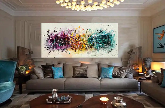 Abstract Angel Paintings | Jackson Pollock Style | Large Modern Art Vintage Beauty 145