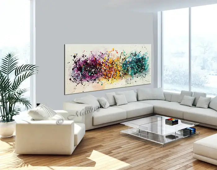 Abstract Angel Paintings | Jackson Pollock Style | Large Modern Art Vintage Beauty 145