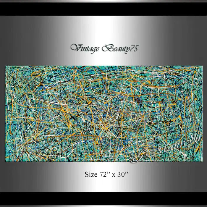 Abstract Art Modern Paintings | Jackson Pollock Style | Large Modern Art - Vintage Beauty 75