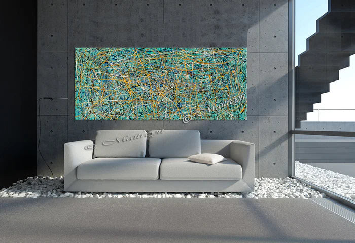 Abstract Art Modern Paintings | Jackson Pollock Style | Large Modern Art - Vintage Beauty 75