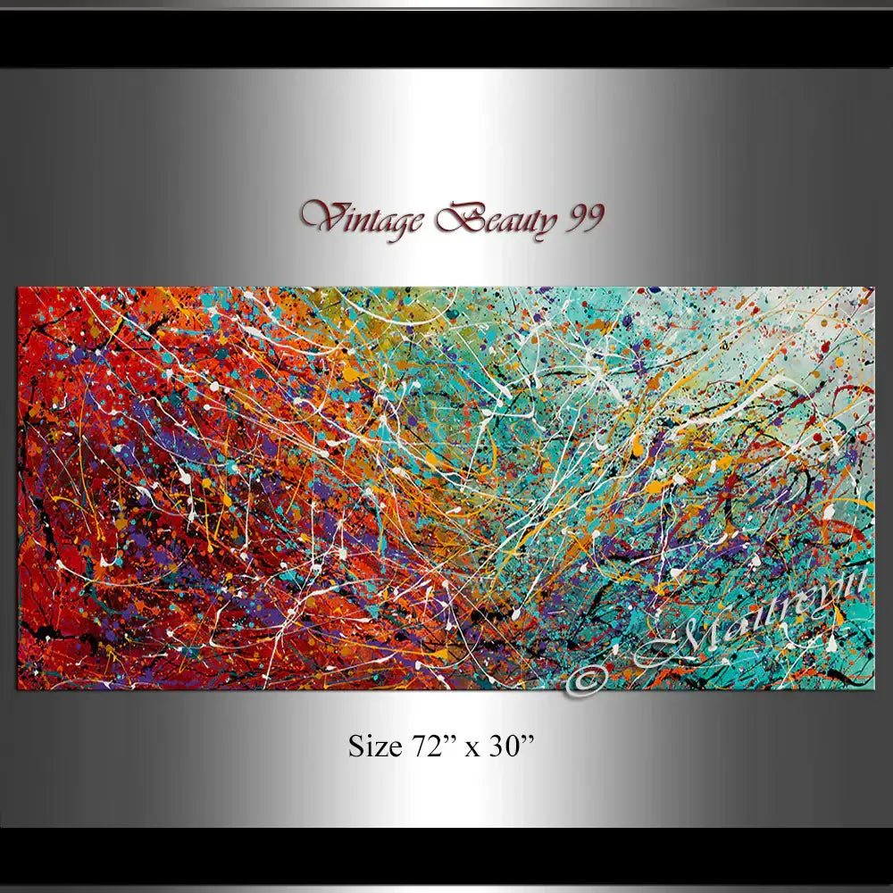 Abstract Angel Paintings | Jackson Pollock Style | Large Modern Art - Vintage Beauty 99