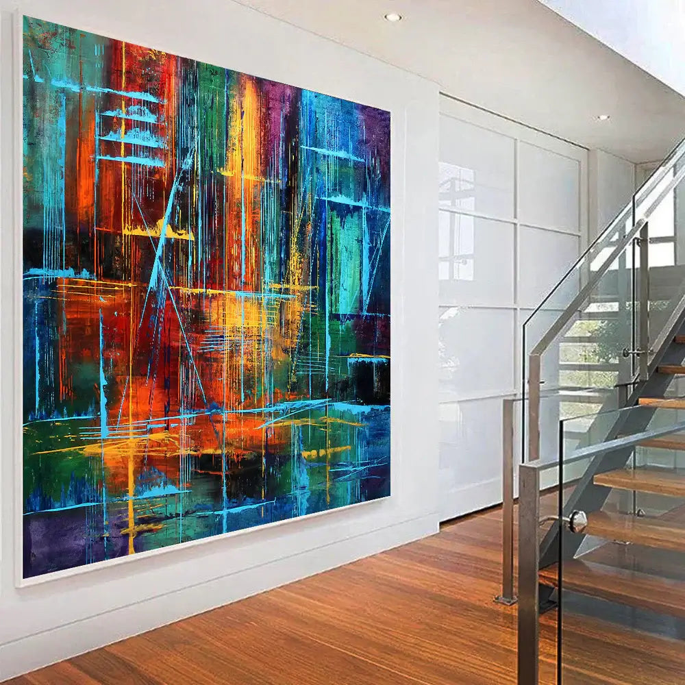 Large Abstract Painting For Sale Livingroom Original Abstract Modern Home Decor Contemporary Art Gallery - Visual Illusions