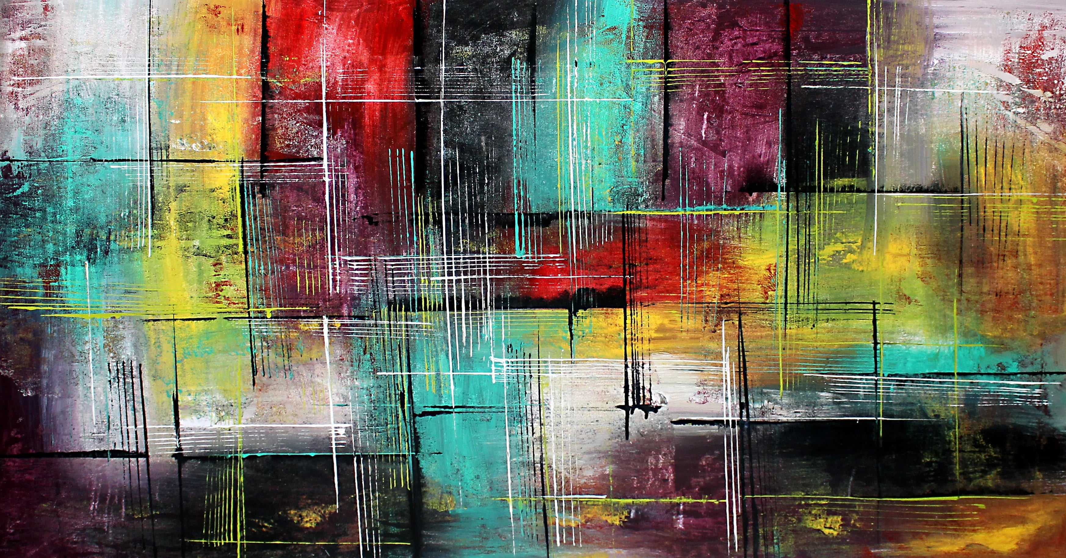 Alt Tag: Wall Art for Living Room | Large Modern Canvas Painting - hand-painted large abstract wall art with vibrant colors and textured brushstrokes