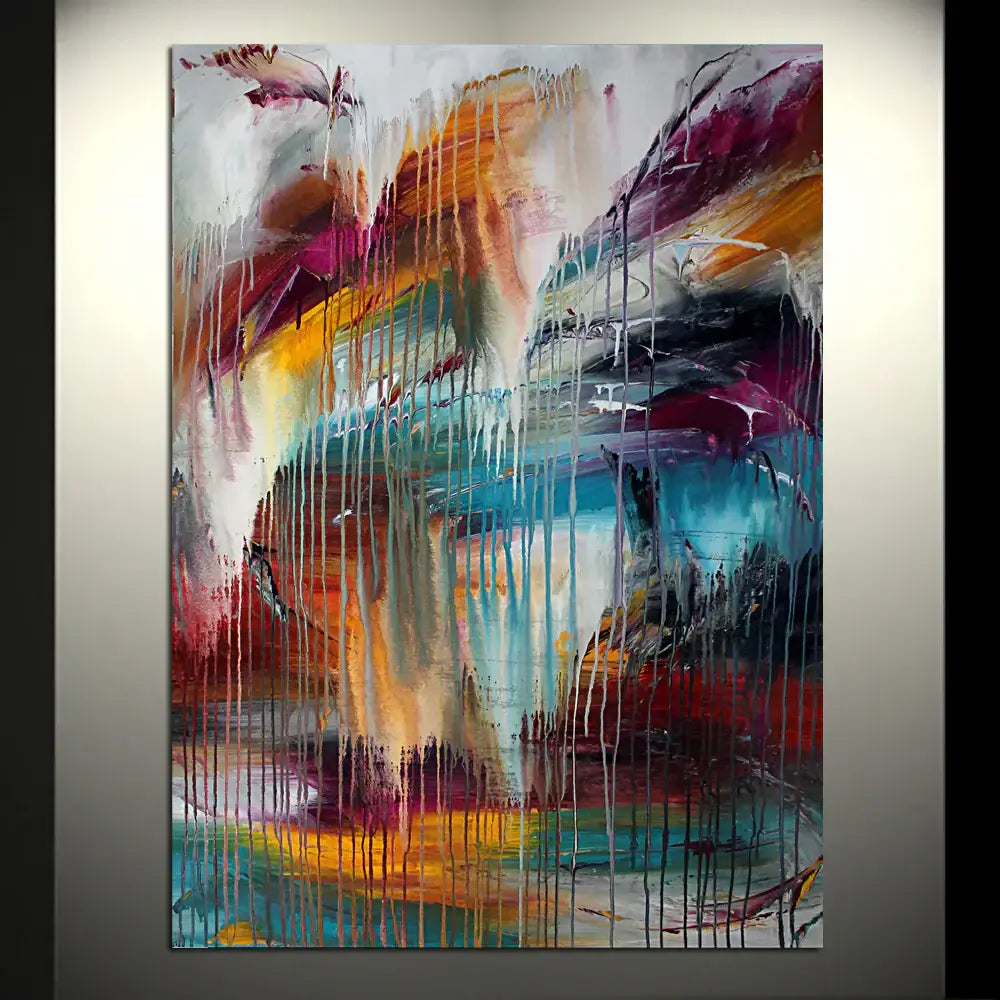 Original Painting Modern Decor - Waterfall Beauty 8, vibrant fine art piece on canvas for elegant home decor.