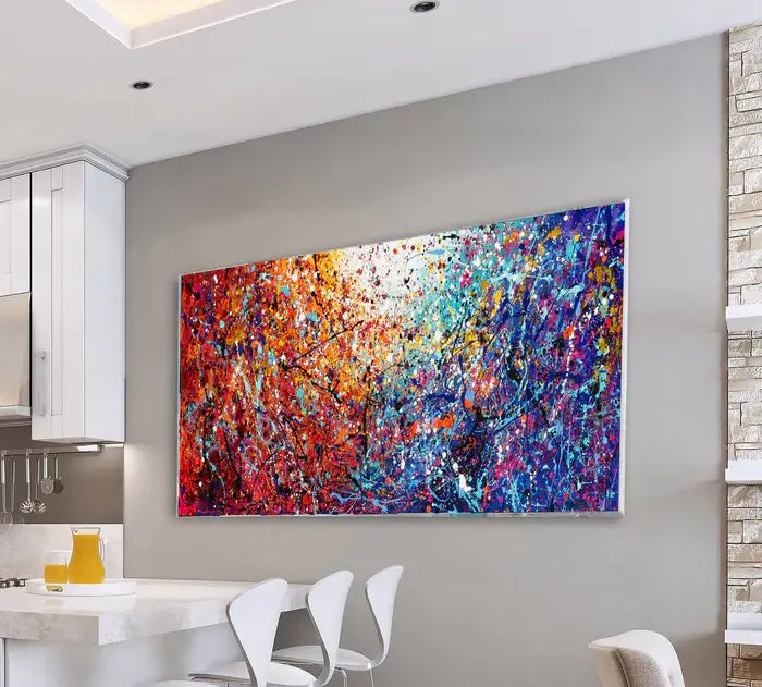 Jackson Pollock Red Painting extra large abstract art Modern Wall oversize canvas - Vintage Beauty 110