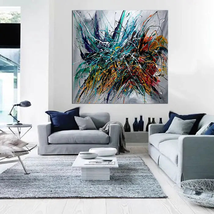 Abstract Modern Art Modern Wall Art Amazing Abstract Gold Flow Painting - Holiday Joy