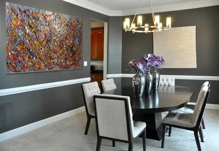 Abstract Angel Paintings | Jackson Pollock Style | Large Modern Art - Vintage Beauty 118