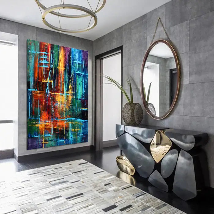 Large Abstract Painting For Sale Livingroom Original Abstract Modern Home Decor Contemporary Art Gallery - Visual Illusions