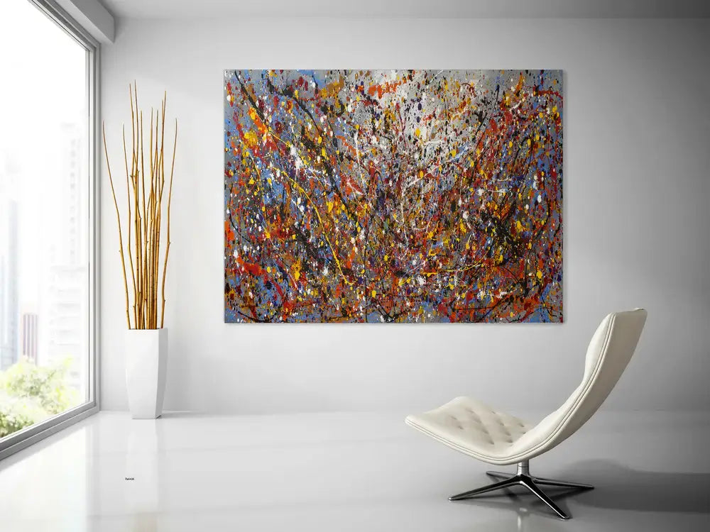 Abstract Angel Paintings | Jackson Pollock Style | Large Modern Art - Vintage Beauty 118