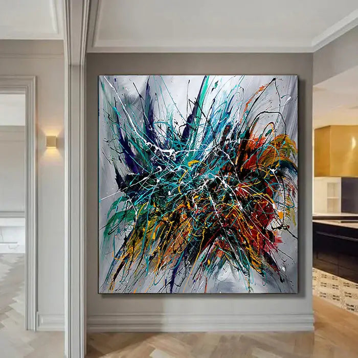 Abstract Modern Art Modern Wall Art Amazing Abstract Gold Flow Painting - Holiday Joy