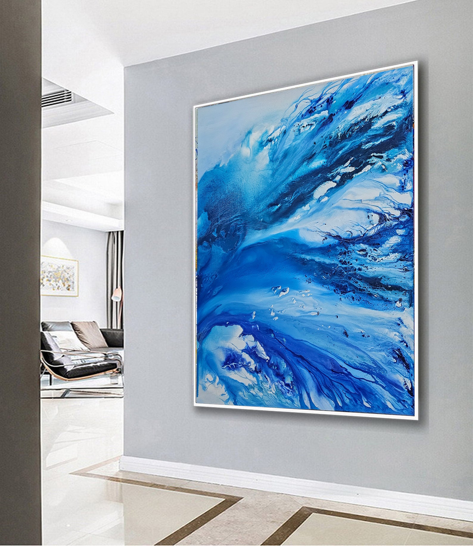 Blue Ocean Art – Modern Abstract Wall art for living room