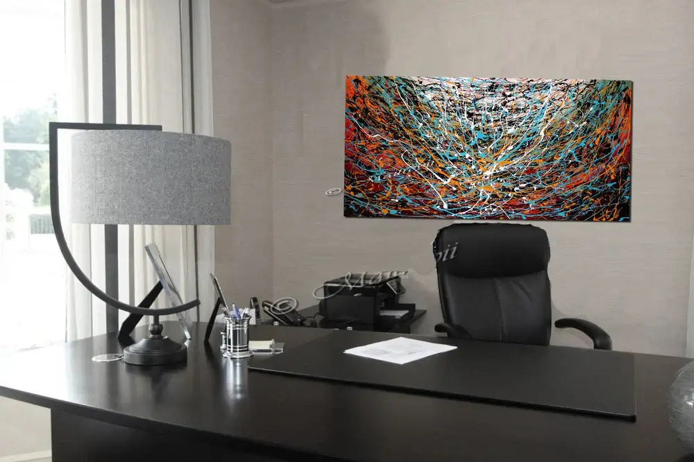 Jackson Pollock Style Original Paintings for Sale abstract art on Canvas, Modern Wall decor Luxury Homes