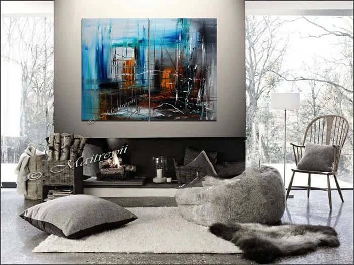 Large Modern Art Oil Painting on Canvas - Modern Wall Art Amazing Abstract