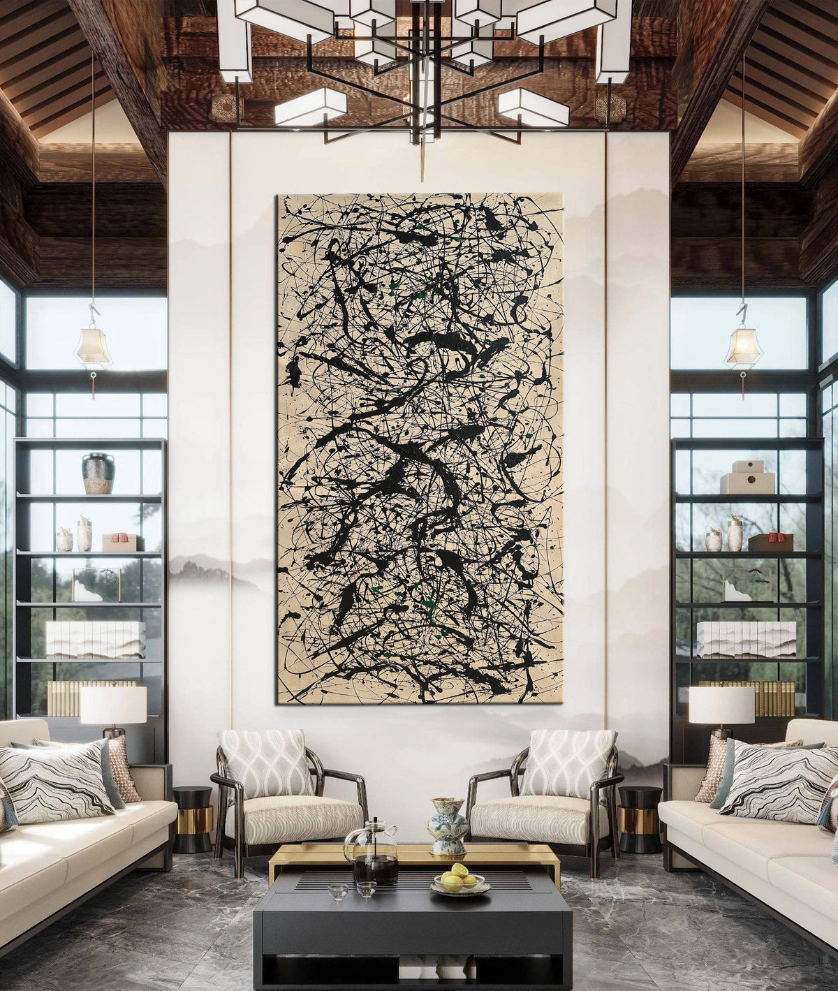 Jackson Pollock Style Painting – Contemporary Abstract Art - Luxurious Strings 3