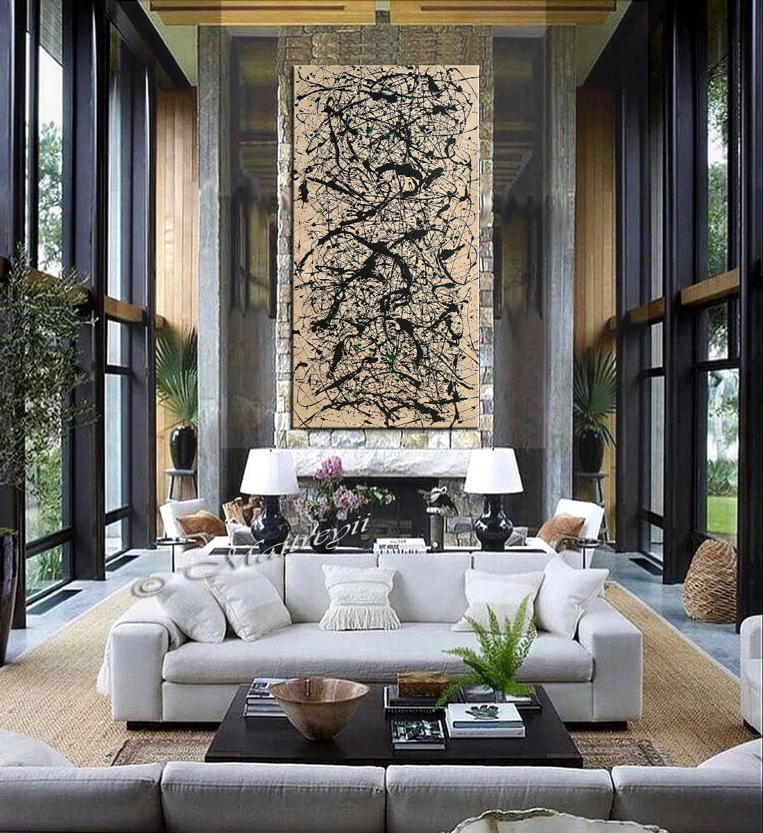 Jackson Pollock Style Painting – Contemporary Abstract Art - Luxurious Strings 3