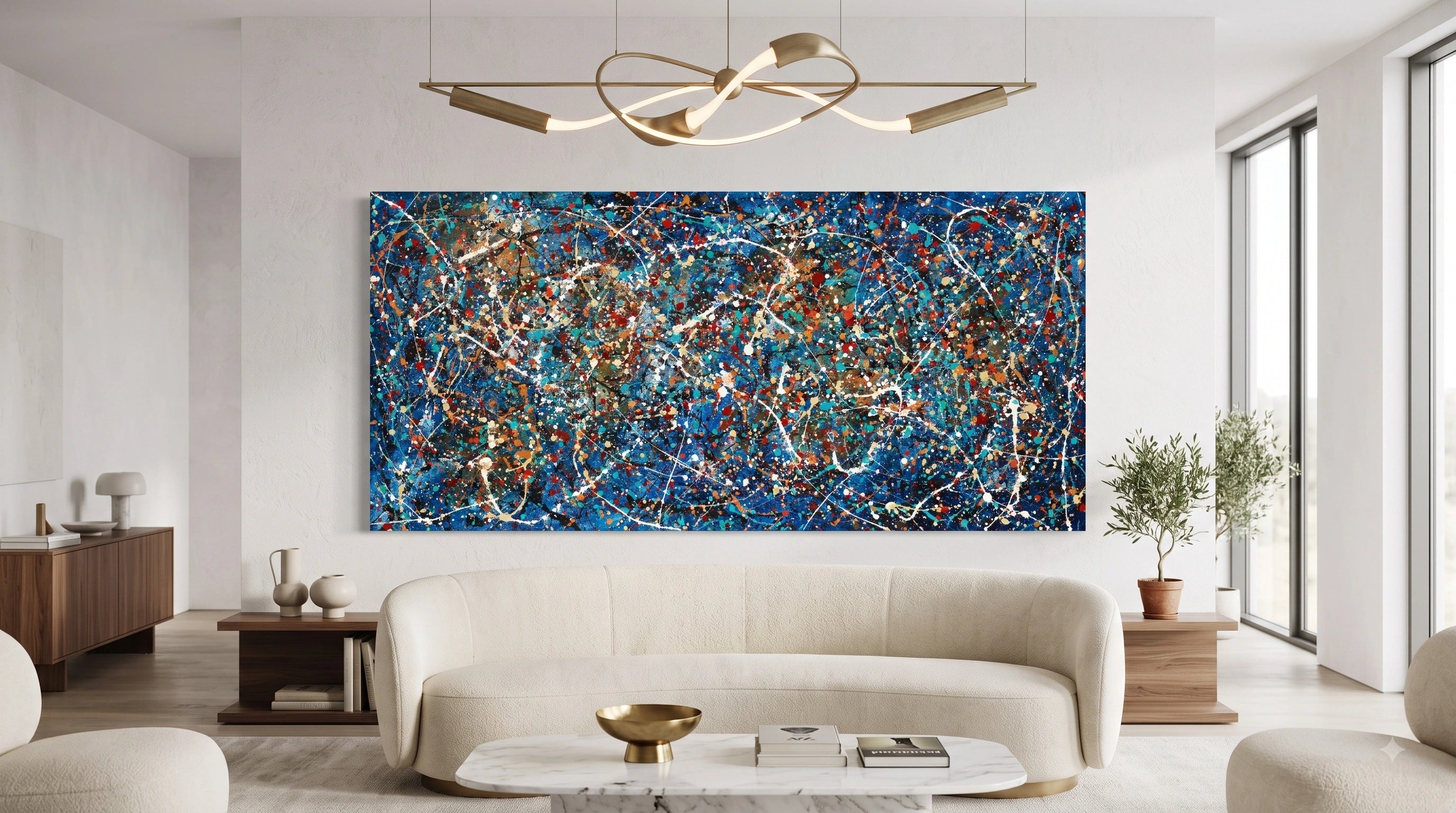 Large Abstract Wall Art – Modern Drip Painting on Canvas | Vintage Beauty 164
