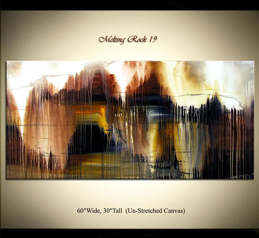Abstract Modern Art Oil Painting on Canvas Modern Wall Art Amazing Melting Rock Painting
