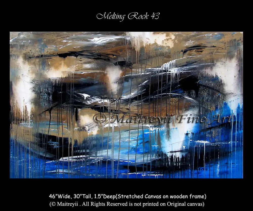 Abstract Modern Art Oil Painting on Canvas Modern Wall Art Amazing Melting Rock Painting