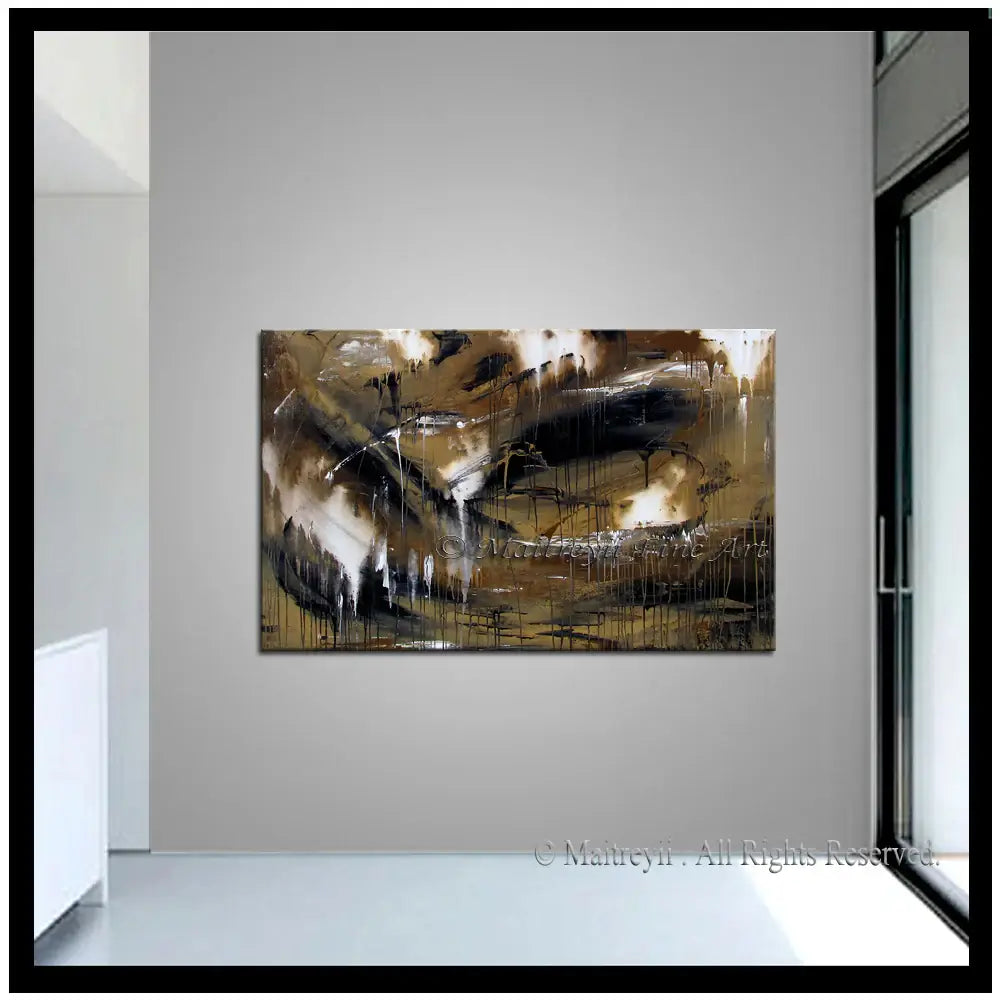Abstract Modern Art Oil Painting on Canvas Modern Wall Art Amazing Melting Rock Painting - LargeModernArt