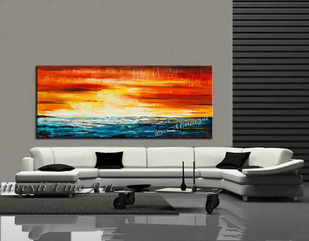Large Ocean Art Oil Painting on Canvas Modern Wall Art Seascape - Ocean Journey 10