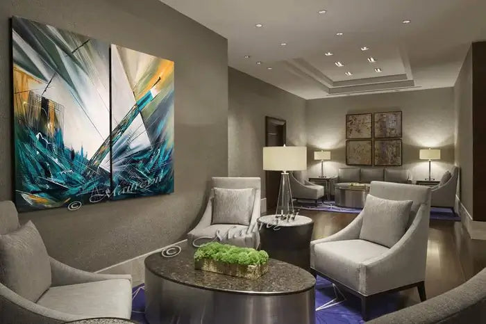 Large Modern Art Oil Painting on Canvas - Modern Wall Art Amazing Abstract