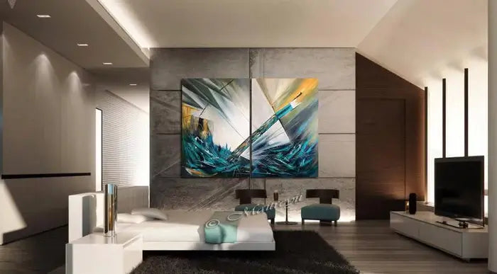 Large Modern Art Oil Painting on Canvas - Modern Wall Art Amazing Abstract