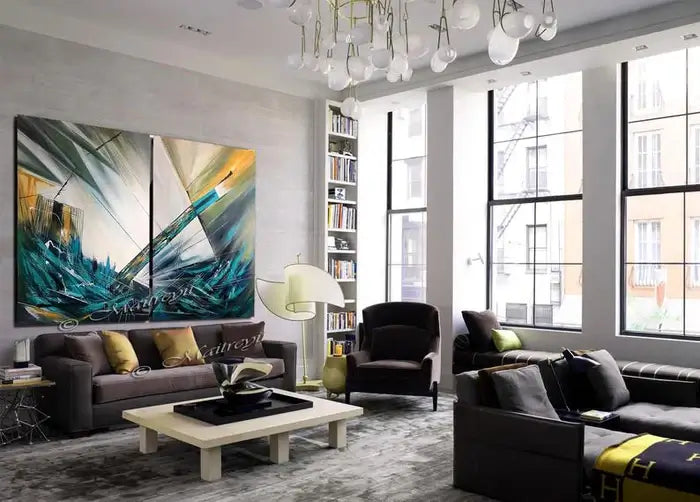 Large Modern Art Oil Painting on Canvas - Modern Wall Art Amazing Abstract