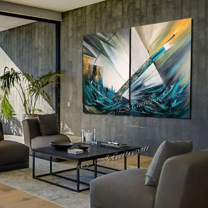 Large Modern Art Oil Painting on Canvas - Modern Wall Art Amazing Abstract