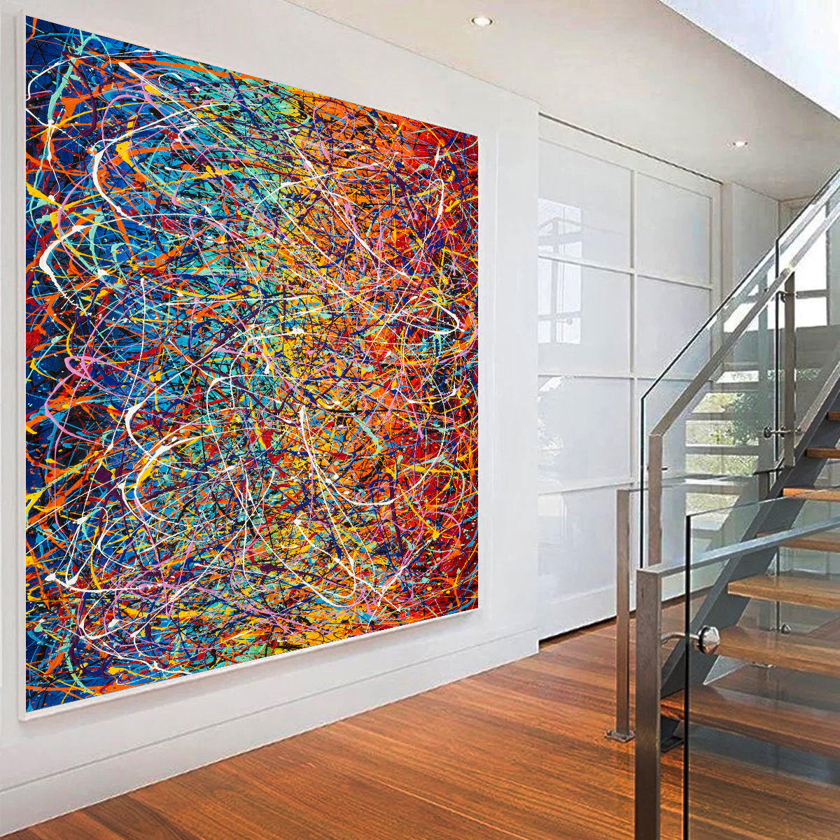 Painting Jackson Pollock Multiple Size Drip Style Abstract art on Canvas, large Wall Art - Vintage Beauty 148