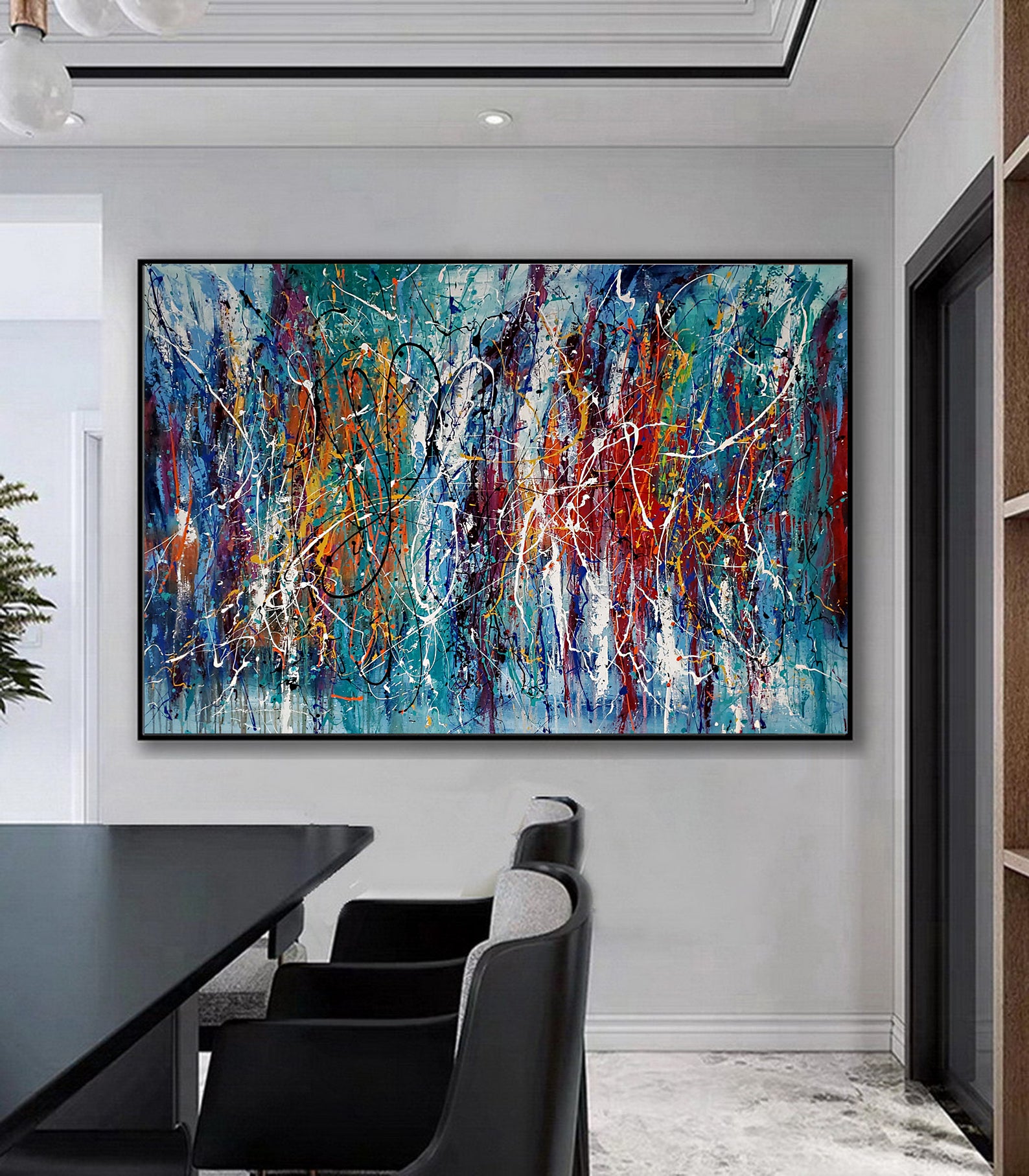 Abstract Angel Paintings | Jackson Pollock Style | Large Modern Art - Path to Paradise - LargeModernArt
