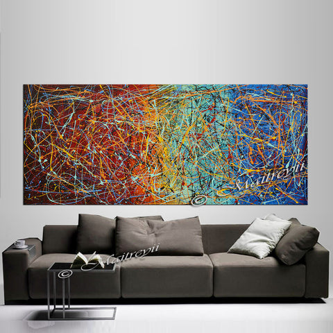 Jackson Pollock Style | Abstract artwork large oil painting on canvas for luxury Homes - Vintage Beauty 26 - LargeModernArt