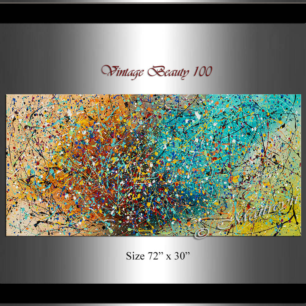 Original Canvas Paintings for Sale | LargeModernArt - Vintage Beauty 100 - LargeModernArt