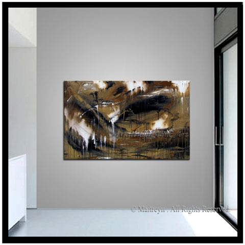Abstract Modern Art Oil Painting on Canvas Modern Wall Art Amazing Melting Rock Painting - LargeModernArt