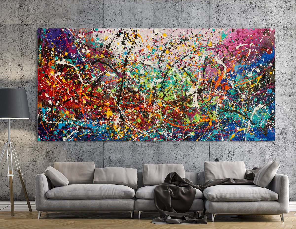 Large Oil Painting, Original Abstract Painting, Jackson Pollock Wall Art, Large Art factory Abstract, Living Room Art , Contemporary Art M162