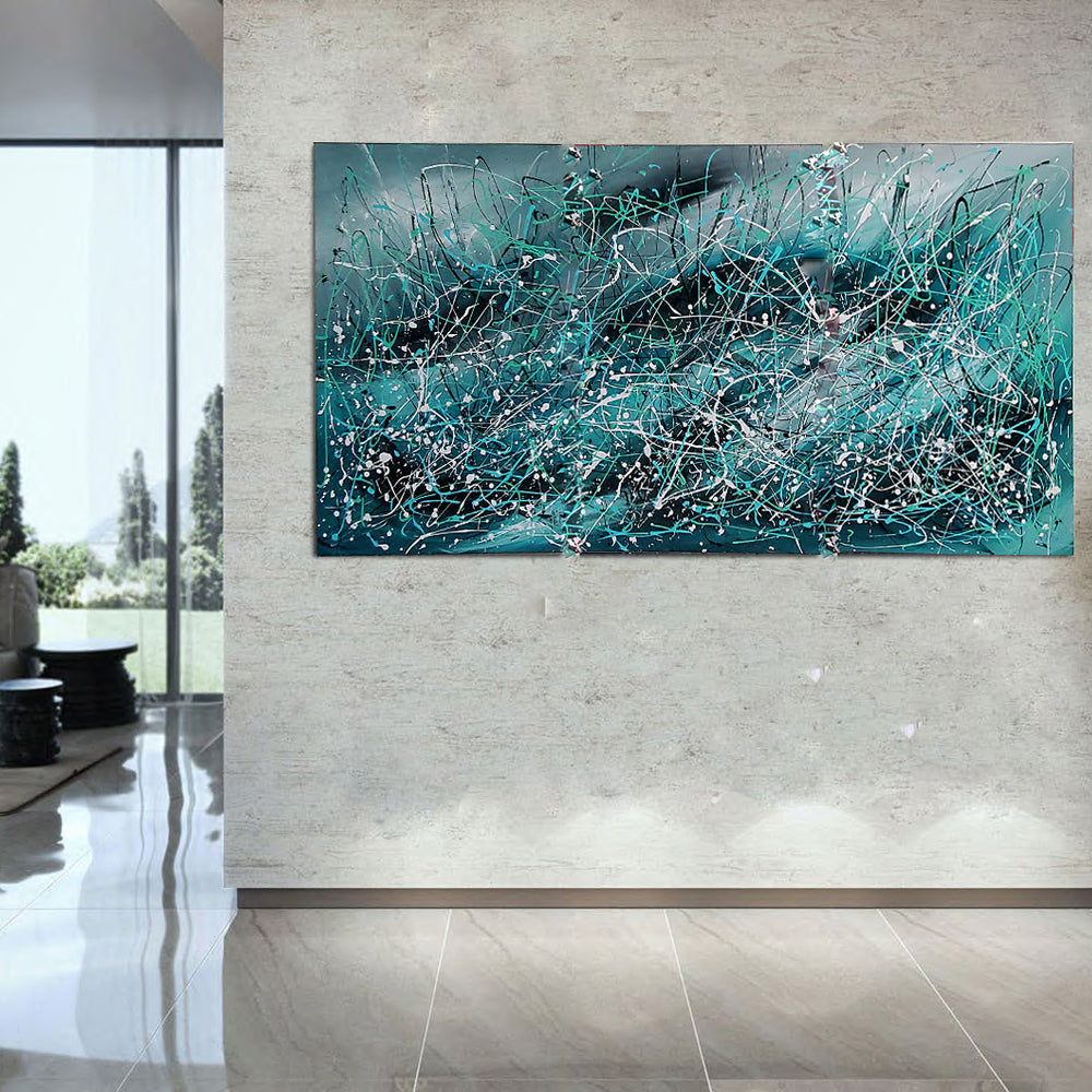 Jackson Pollock Style Large Wall Art – Oceanic reflections
