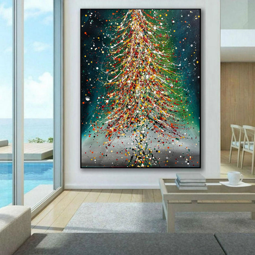 Christmas Tree Painting | Hand Painted Modern Art - Christmas Tree 6
