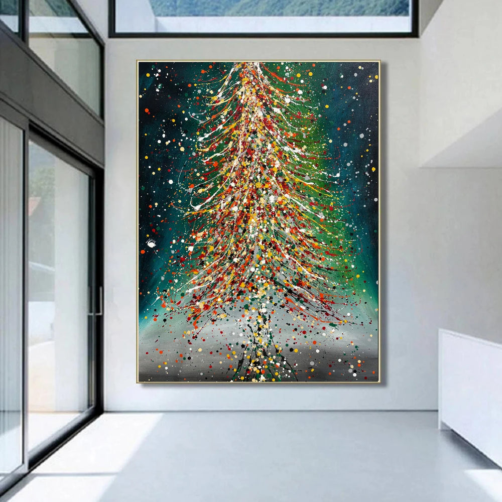 Christmas Tree Painting | Hand Painted Modern Art - Christmas Tree 6