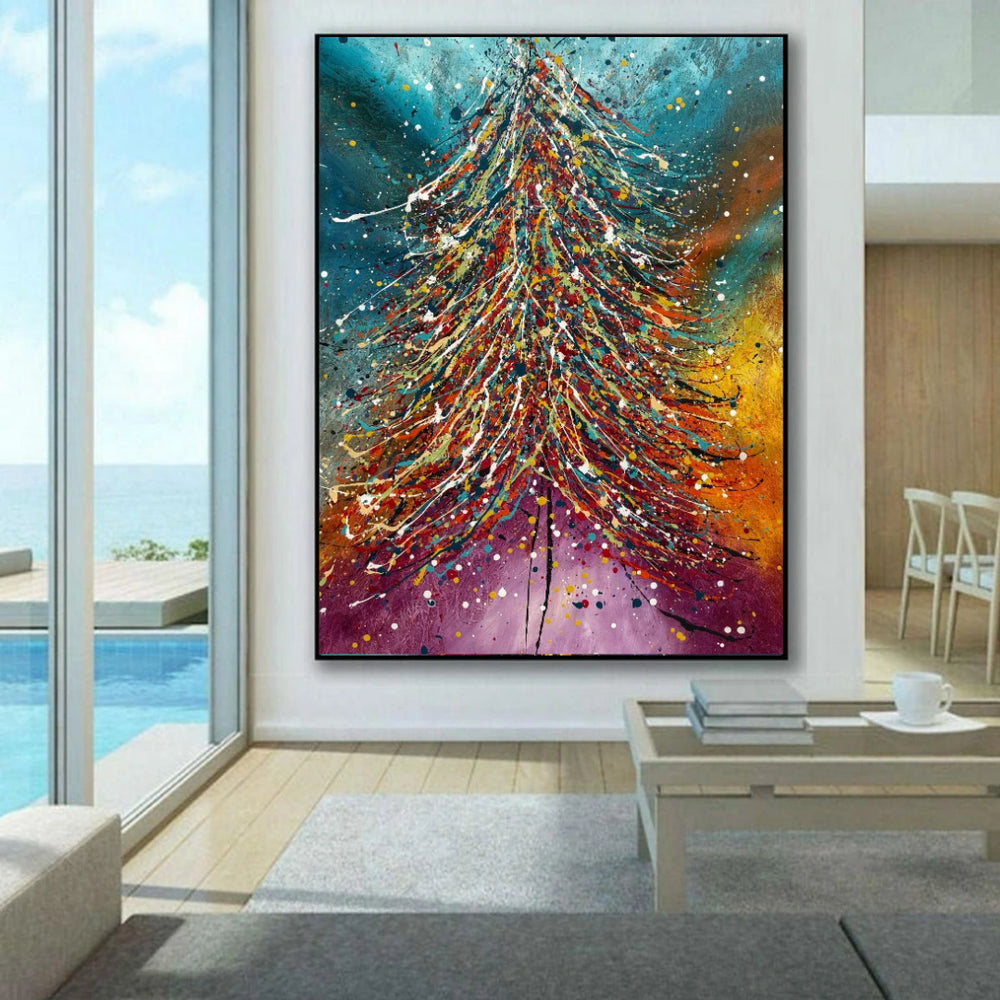 Christmas Tree Painting | Hand Painted Modern Art - Christmas Tree 5