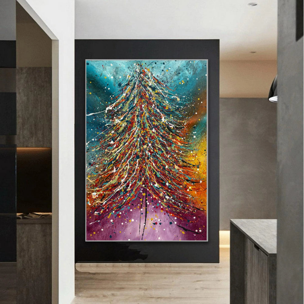 Christmas Tree Painting | Hand Painted Modern Art - Christmas Tree 5