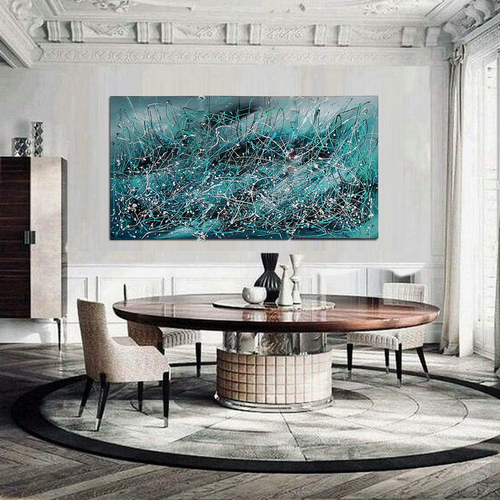 Jackson Pollock Style Large Wall Art – Oceanic reflections