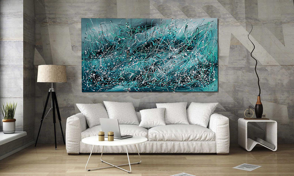 Jackson Pollock Style Large Wall Art – Oceanic reflections